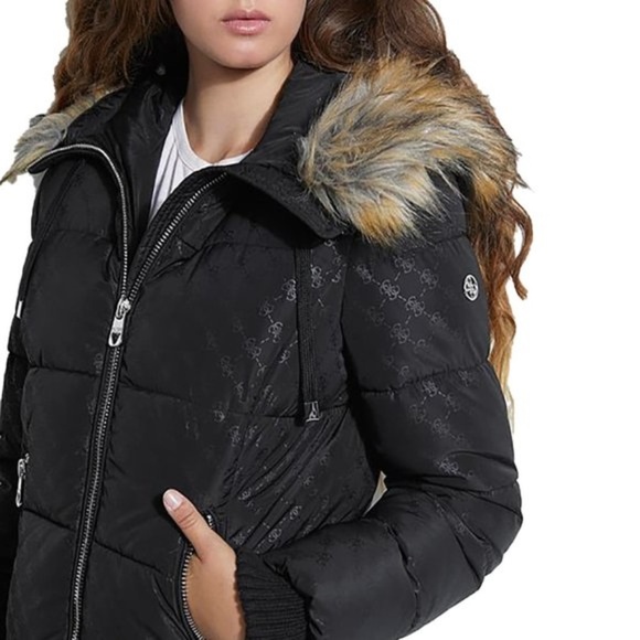 NEW GUESS Nataly Logo Puffer Women's Jacket - Picture 8 of 10
